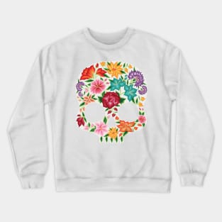 Mexican Embroidery Style Skull Design from Oaxaca, México Crewneck Sweatshirt